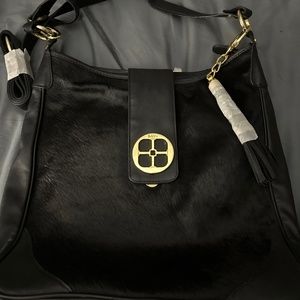 IMAN BLACK hair purse large bag still has paper wraps Never used